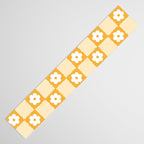 Retro Daisy Flower Checker in Yellow Table Runner Gallery Image 3