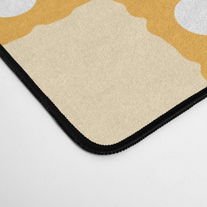 Retro Daisy Flower Checker in Yellow Desk Mat Gallery Image 4