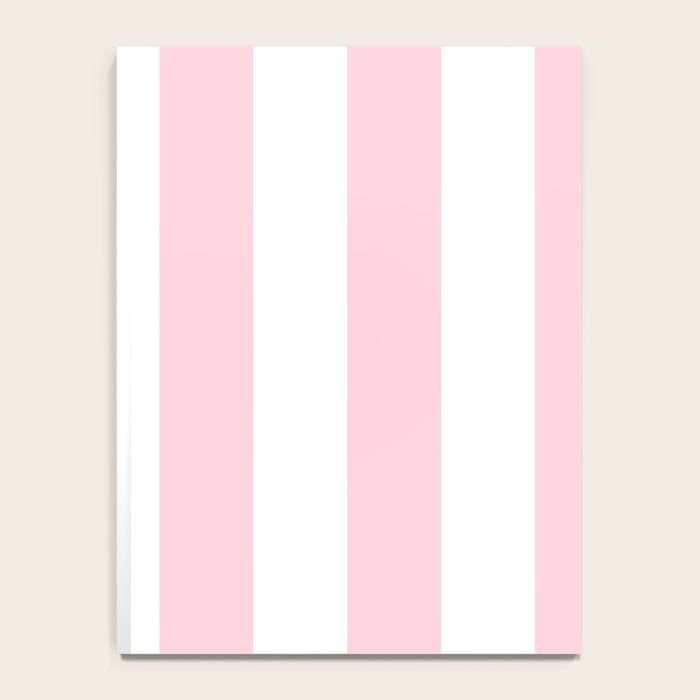 Light Soft Pastel Pink Beach Hut Stripes Notebook Gallery Image 4