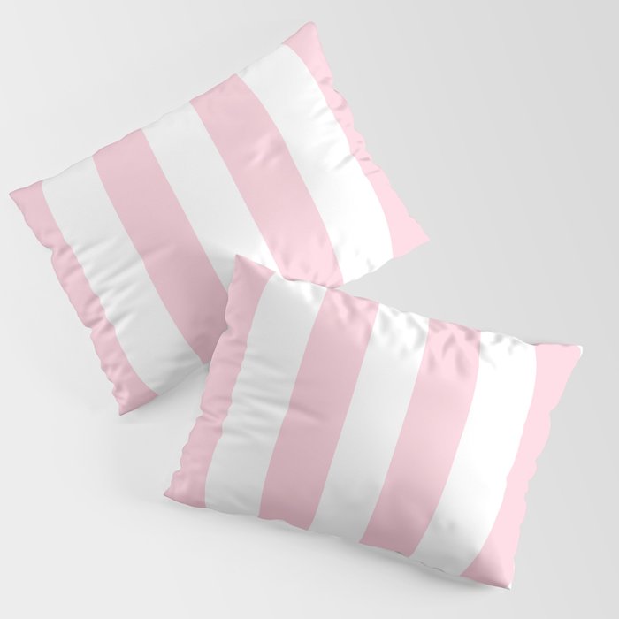 Light Soft Pastel Pink Beach Hut Stripes Pillow Sham Gallery Image 3