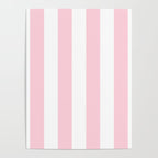 Light Soft Pastel Pink Beach Hut Stripes Poster Gallery Image 4