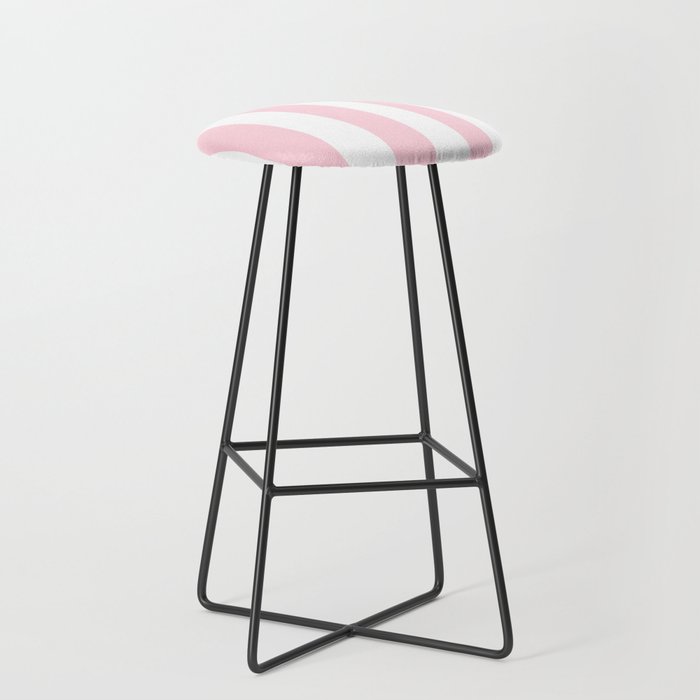 Light Soft Pastel Pink Beach Hut Stripes Stool Gallery Image 1