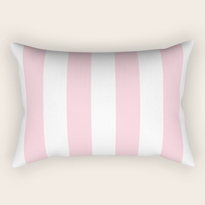 Light Soft Pastel Pink Beach Hut Stripes Rectangular Pillow Gallery Image 1