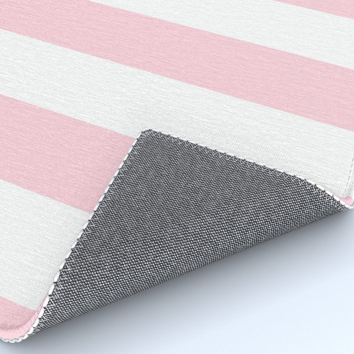 Light Soft Pastel Pink Beach Hut Stripes Rug Gallery Image 4