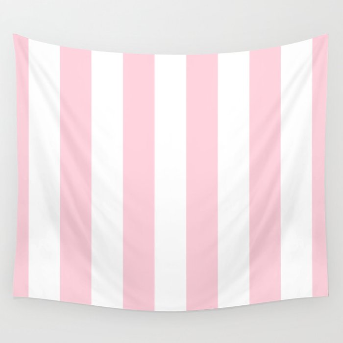 Light Soft Pastel Pink Beach Hut Stripes Wall Tapestry Gallery Image 4