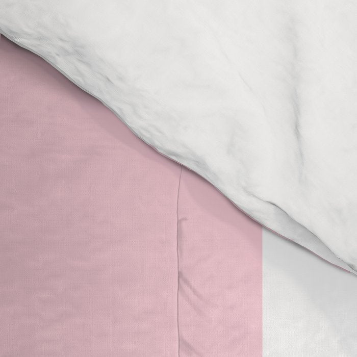 Light Soft Pastel Pink Beach Hut Stripes Comforter Gallery Image 4