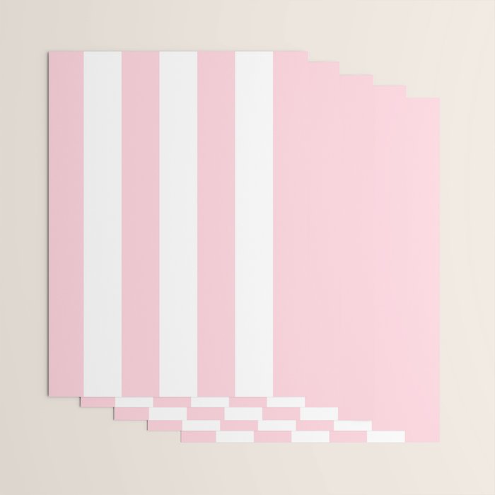 Light Soft Pastel Pink Beach Hut Stripes Wrapping Paper Gallery Image 3