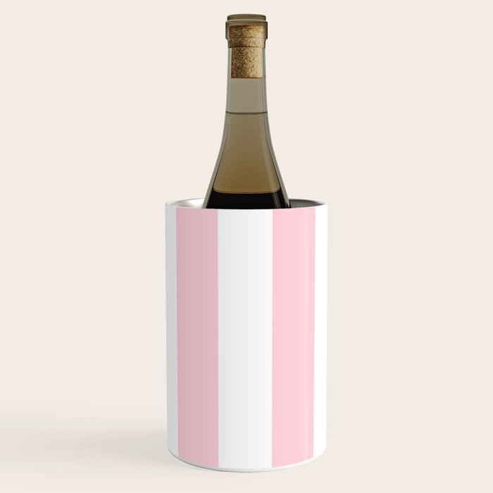 Light Soft Pastel Pink Beach Hut Stripes Wine Chiller Gallery Image 1