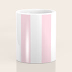 Light Soft Pastel Pink Beach Hut Stripes Coffee Mug Gallery Image 4
