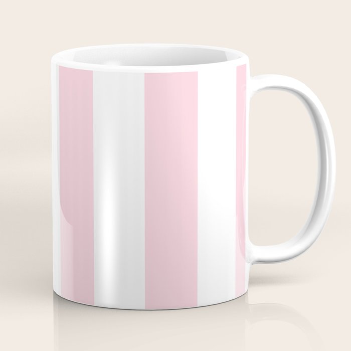 Light Soft Pastel Pink Beach Hut Stripes Coffee Mug Gallery Image 1