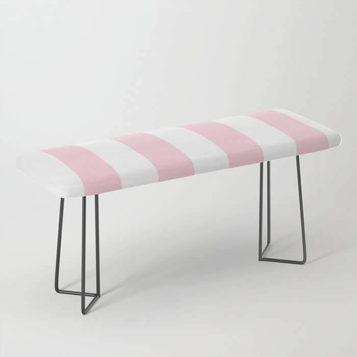 Light Soft Pastel Pink Beach Hut Stripes Bench Gallery Image 1