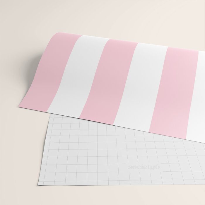 Light Soft Pastel Pink Beach Hut Stripes Wrapping Paper Gallery Image 2