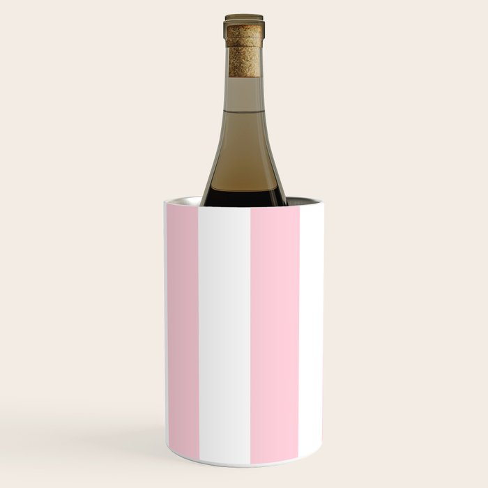 Light Soft Pastel Pink Beach Hut Stripes Wine Chiller Gallery Image 3