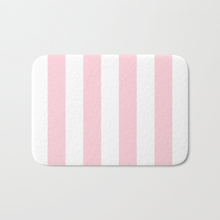 Light Soft Pastel Pink Beach Hut Stripes Bath Mat Gallery Image 1