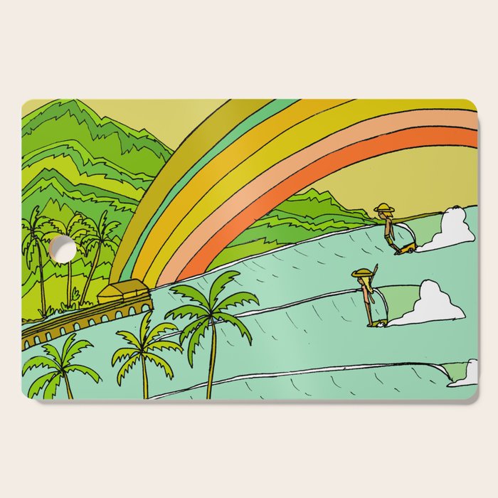 Surf Paradise Rainbow of Happiness Cutting Board Gallery Image 1