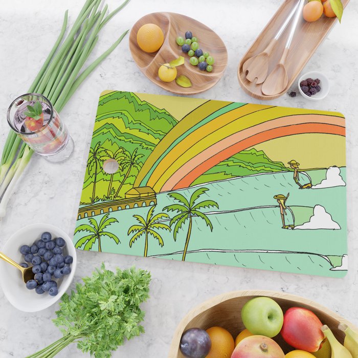Surf Paradise Rainbow of Happiness Cutting Board Gallery Image 2