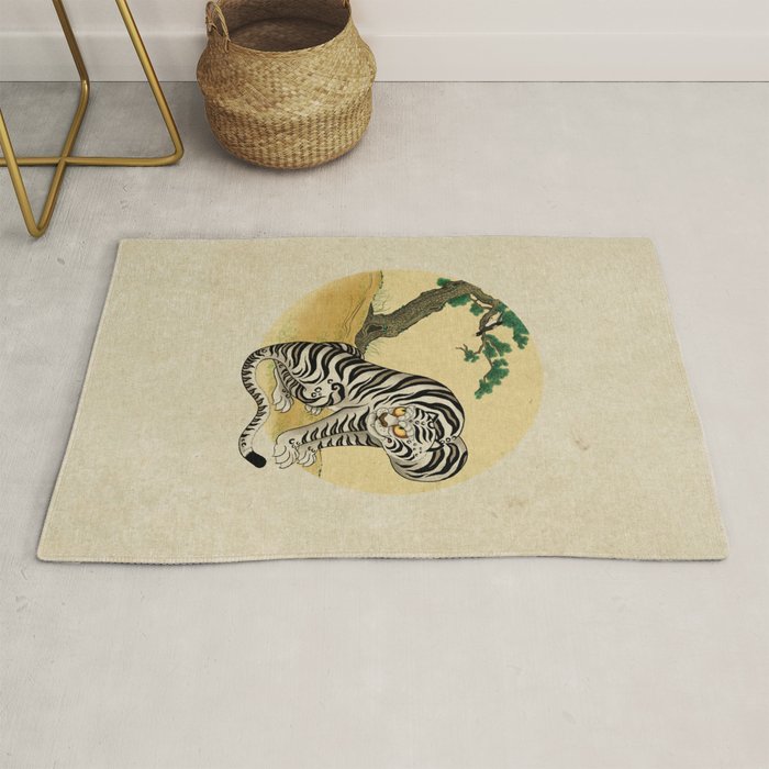 Tiger with magpie type-D : Minhwa-Korean traditional/folk art Rug Gallery Image 1