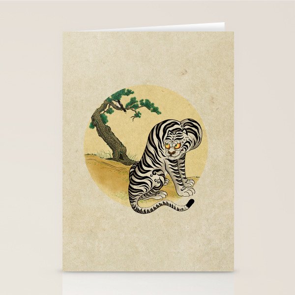 Tiger with magpie type-D : Minhwa-Korean traditional/folk art Stationery Card Gallery Image 2