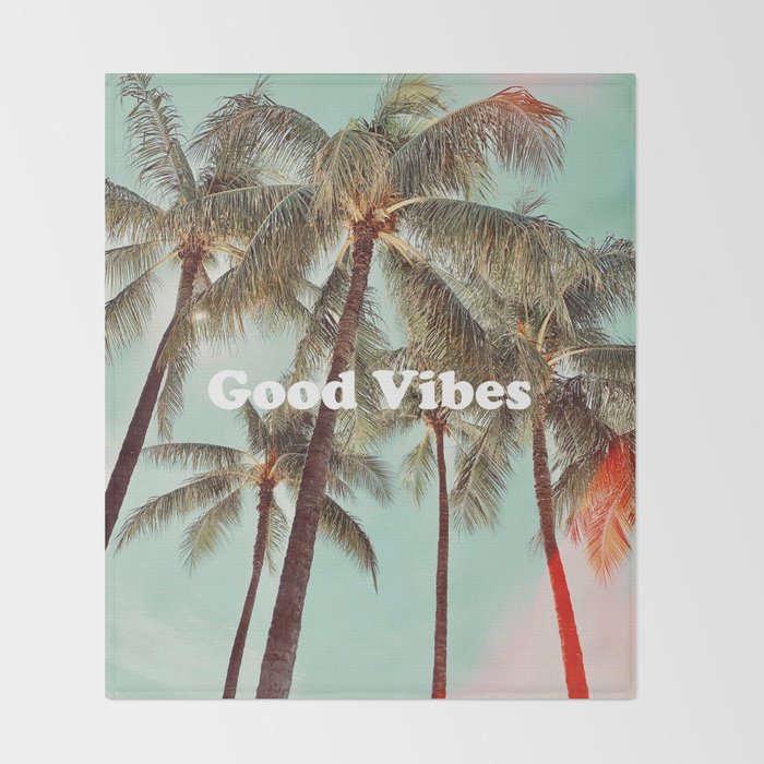 Good Vibes palms Throw Blanket Gallery Image 2