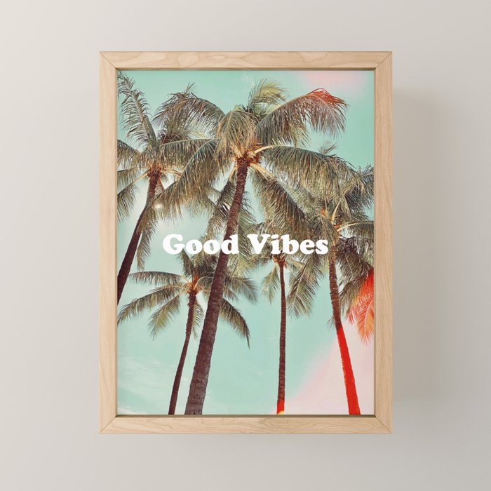 Good Vibes palms Mini Art Print Gallery Image 1