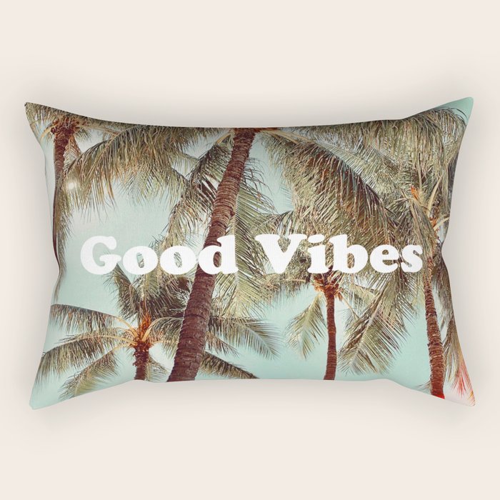 Good Vibes palms Rectangular Pillow Gallery Image 1