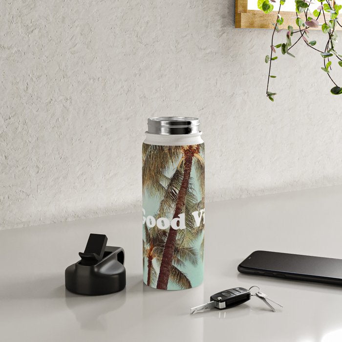 Good Vibes palms Water Bottle Gallery Image 4
