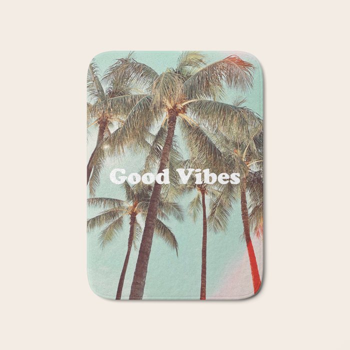 Good Vibes palms Bath Mat Gallery Image 1