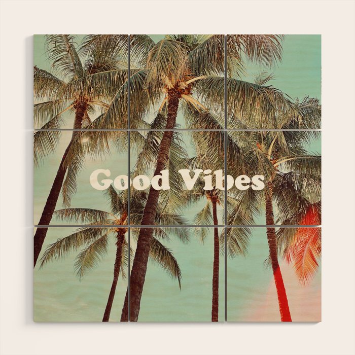 Good Vibes palms Wood Wall Art Gallery Image 1