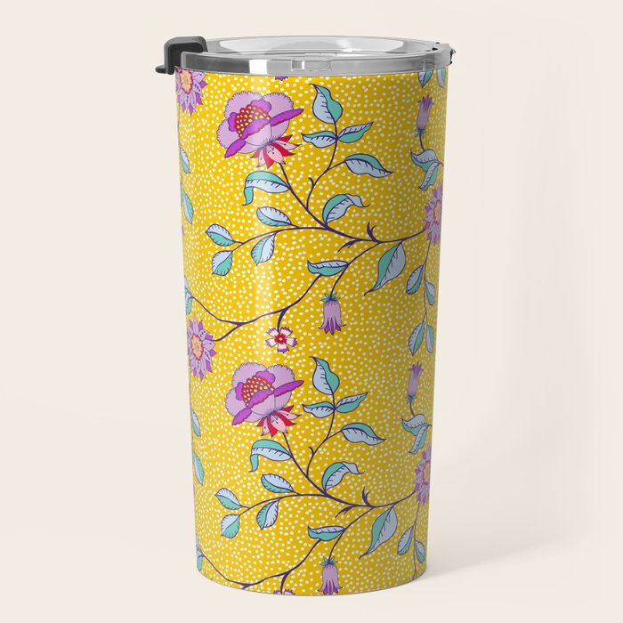 Vibrant Vintage Blooms Travel Mug Gallery Image 3