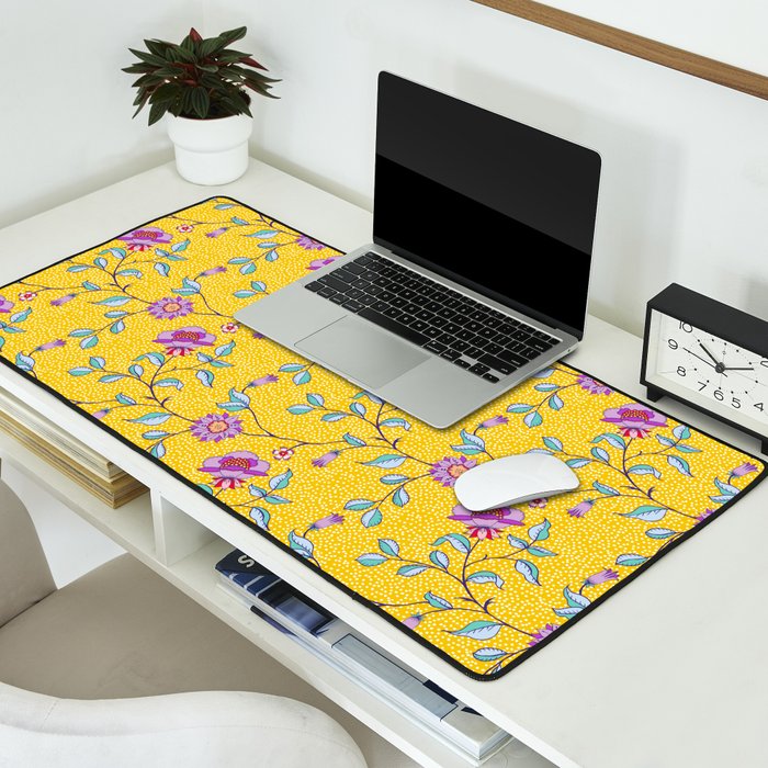 Vibrant Vintage Blooms Desk Mat Gallery Image 2