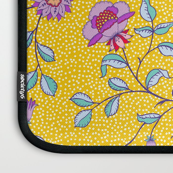 Vibrant Vintage Blooms Laptop Sleeve Gallery Image 3