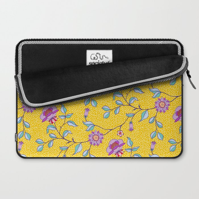Vibrant Vintage Blooms Laptop Sleeve Gallery Image 2