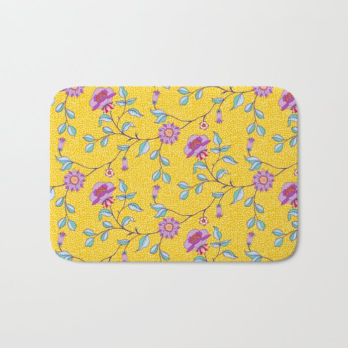 Vibrant Vintage Blooms Bath Mat Gallery Image 1