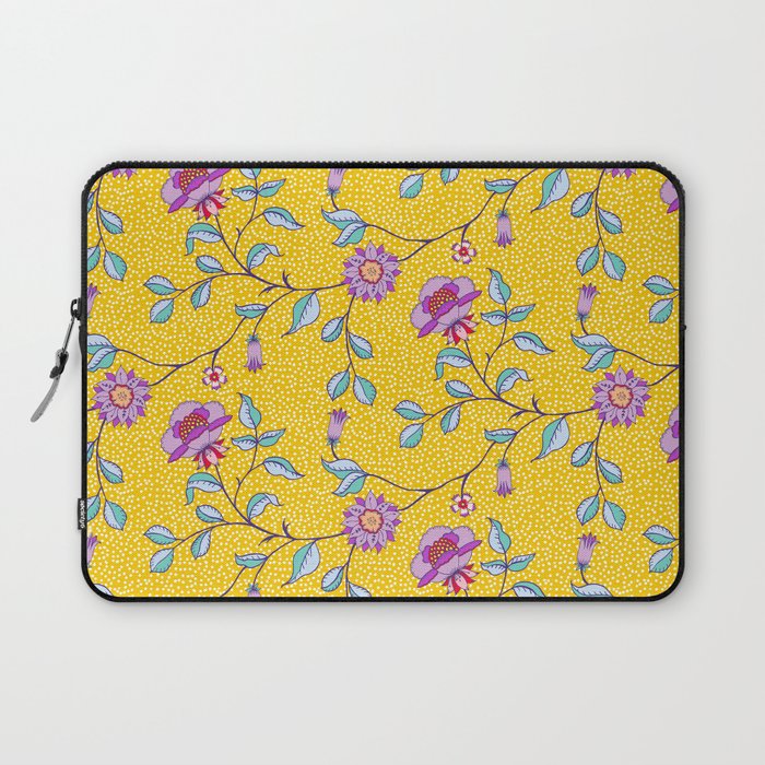 Vibrant Vintage Blooms Laptop Sleeve Gallery Image 1