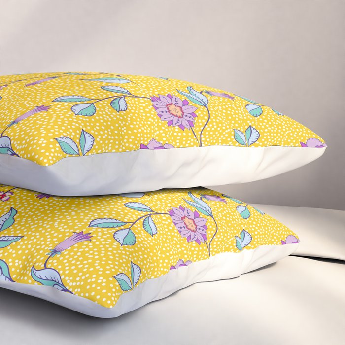 Vibrant Vintage Blooms Pillow Sham Gallery Image 3