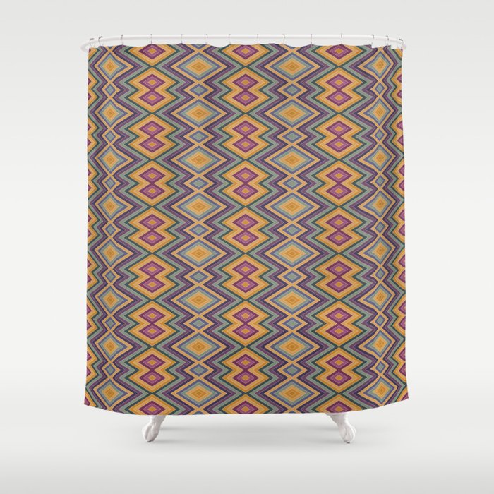 Boho Western Geometric Pattern IV Shower Curtain Gallery Image 1