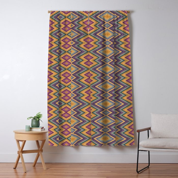 Boho Western Geometric Pattern IV Window Curtain Gallery Image 1