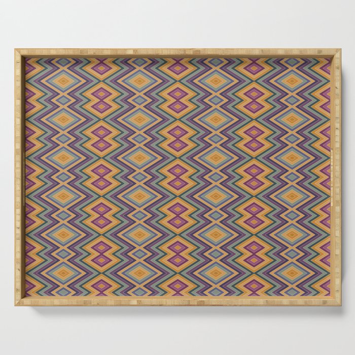 Boho Western Geometric Pattern IV Serving Tray Gallery Image 1