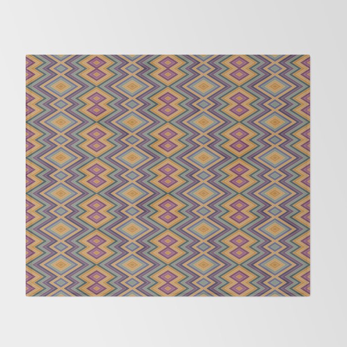 Boho Western Geometric Pattern IV Throw Blanket Gallery Image 2