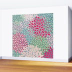 Festive, Floral Prints, Bright Pink, Teal and Green Wall Mural Gallery Image 2