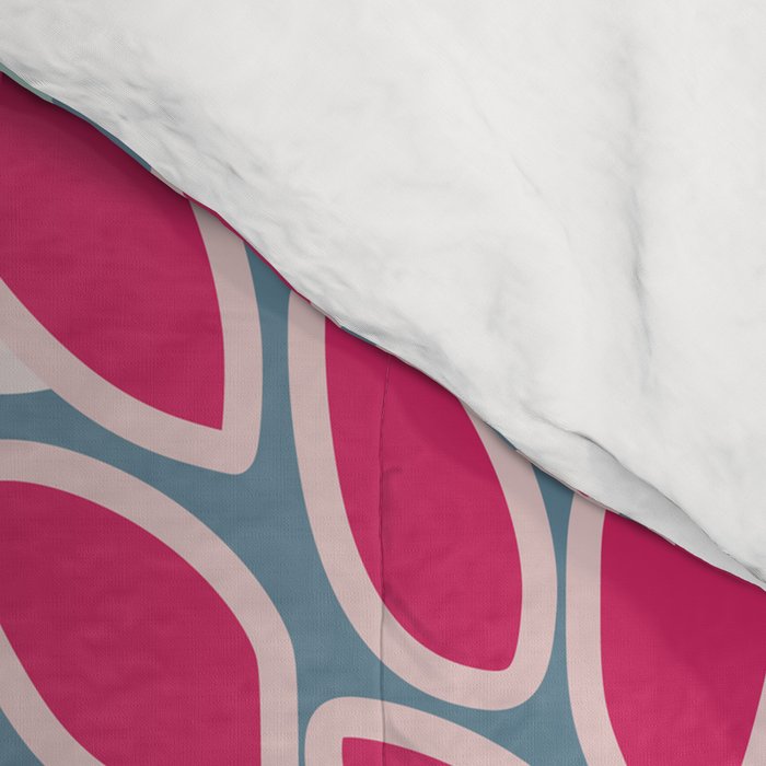 Festive, Floral Prints, Bright Pink, Teal and Green Comforter Gallery Image 4