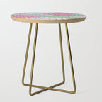 Festive, Floral Prints, Bright Pink, Teal and Green Side Table Gallery Image 1