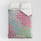 Festive, Floral Prints, Bright Pink, Teal and Green Comforter Gallery Image 6