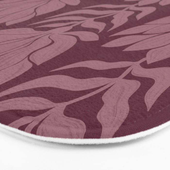 Modern Abstract Wavy Flowers in Plum Violet    Bath Mat Gallery Image 3