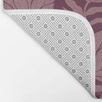 Modern Abstract Wavy Flowers in Plum Violet    Bath Mat Gallery Image 2