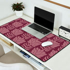 Modern Abstract Wavy Flowers in Plum Violet    Desk Mat Gallery Image 2