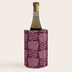 Modern Abstract Wavy Flowers in Plum Violet    Wine Chiller Gallery Image 2