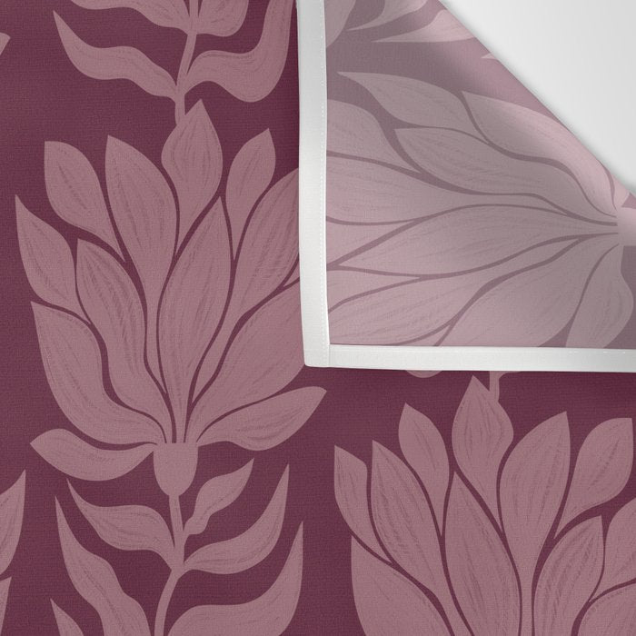 Modern Abstract Wavy Flowers in Plum Violet    Wall Tapestry Gallery Image 3