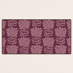 Modern Abstract Wavy Flowers in Plum Violet    Desk Mat Gallery Image 3
