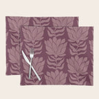 Modern Abstract Wavy Flowers in Plum Violet    Placemat Gallery Image 1